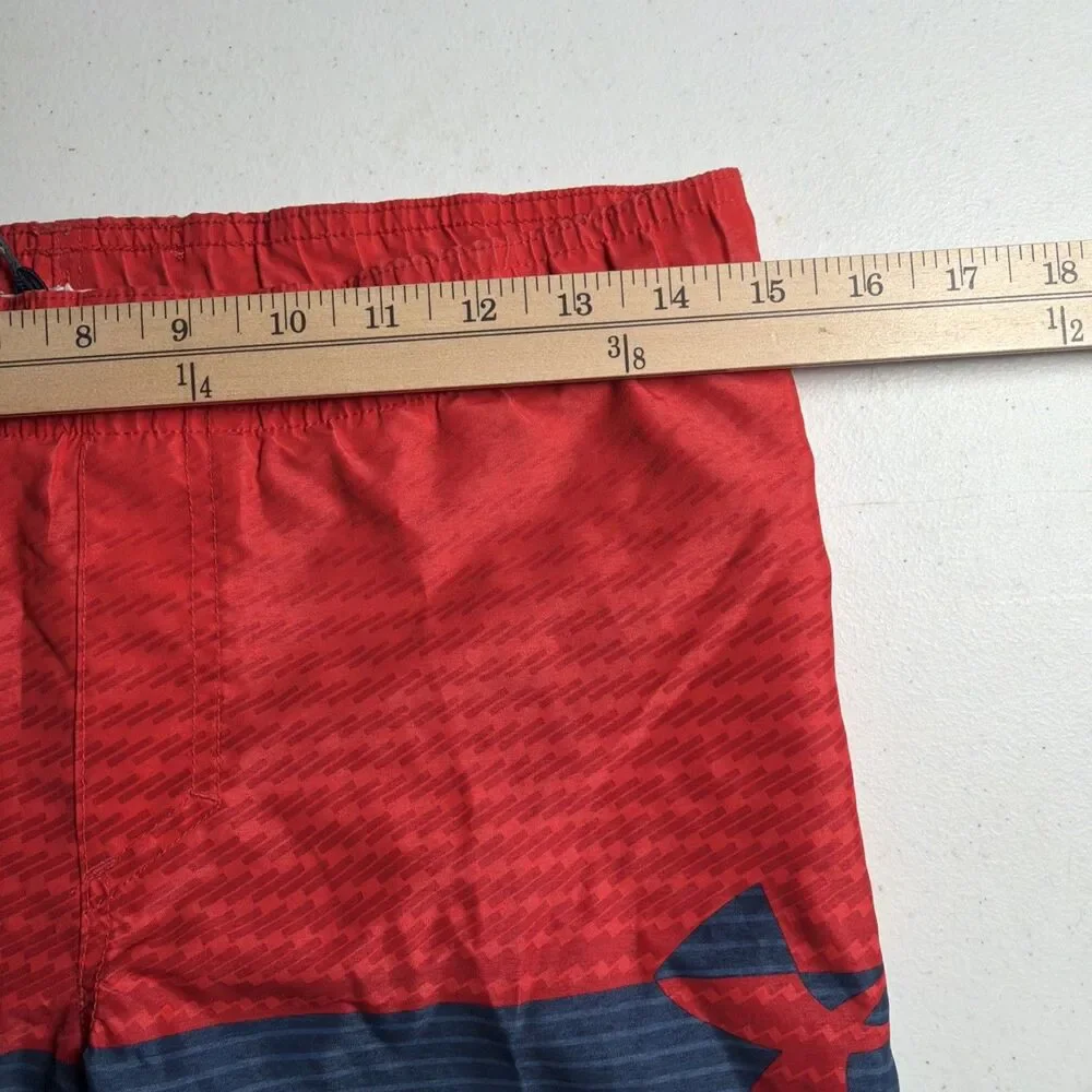 Under Armour Swim Trunks Y Small Blue USA Flag Patriotic Swim Shorts Youth A0025